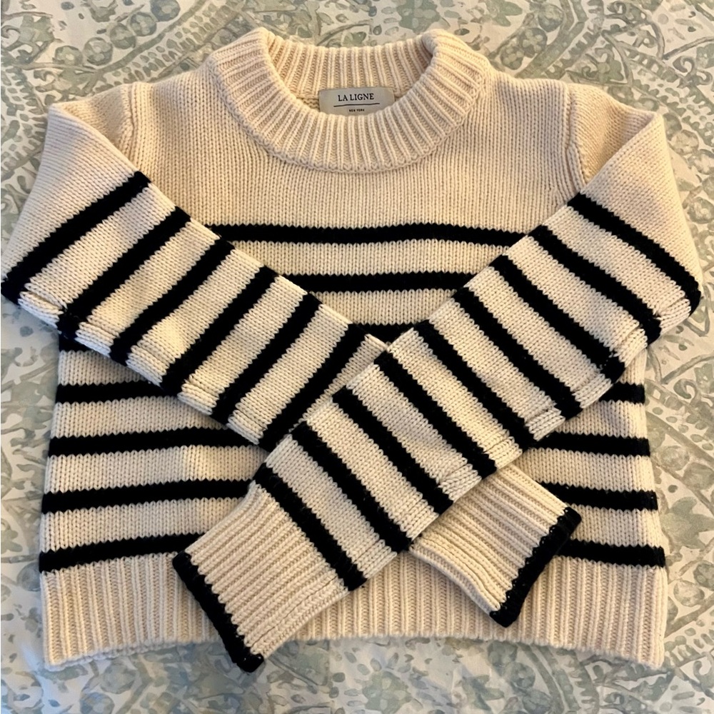 La Ligne Mini Marin sweater in cream and navy
